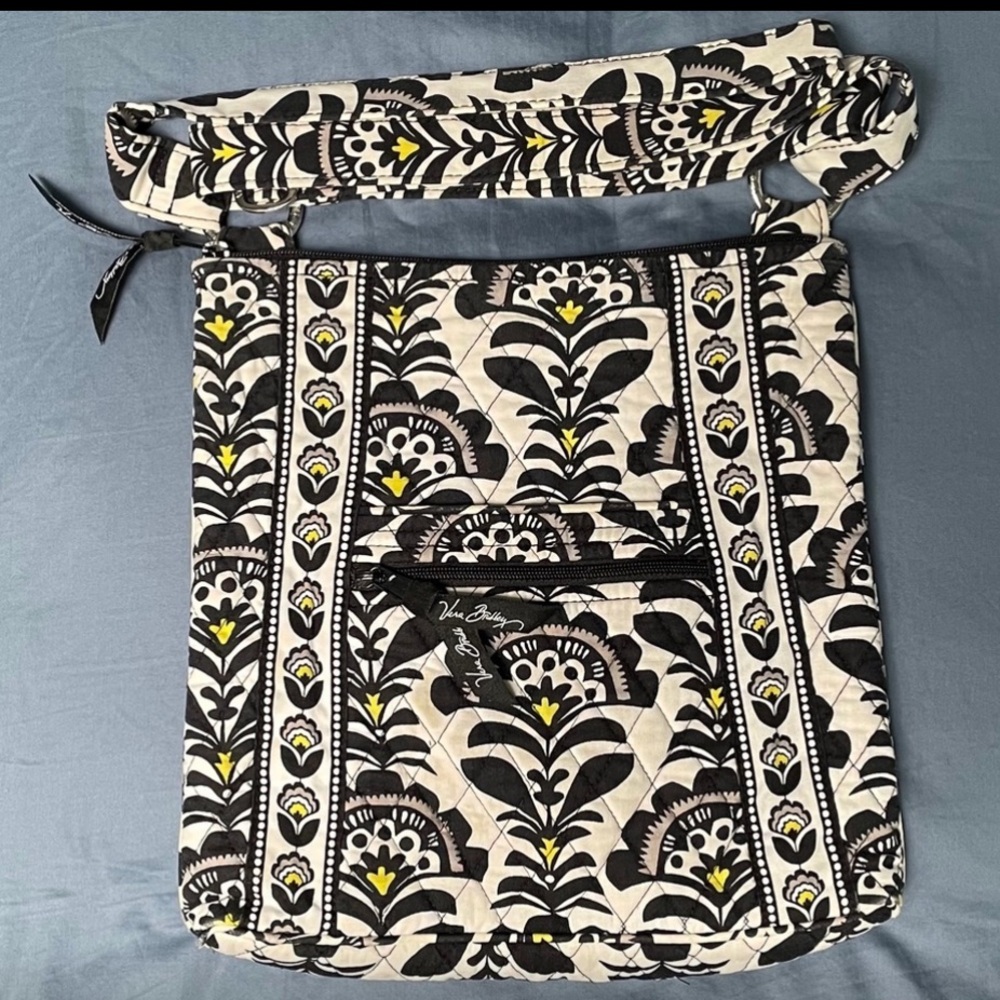Floral Crossbody Bag Black and White